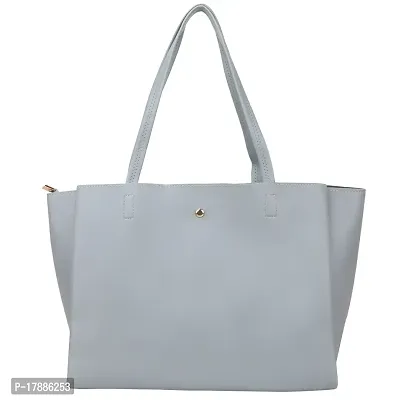Women Stylish Tote Bag Pu Leather Grey-thumb0
