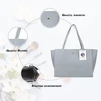 Women Stylish Tote Bag Pu Leather Grey-thumb1