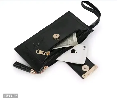 Women Stylish Hand Clutch Magnetic Button Flap-thumb3