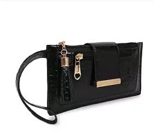 Women Stylish Hand Clutch Magnetic Button Flap-thumb1