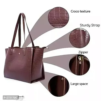Stylist PU Solid Handbags For Women-thumb4