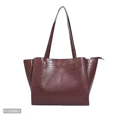 Stylish Blue Leather Solid Handbag For Women