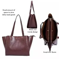 Stylish Grey Leather Solid Handbag For Women-thumb2