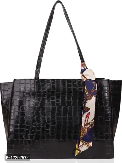 Stylish Black PU Solid Handbag For Women-thumb2