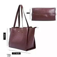 Women Stylish Handbag Pu Leather BROWN.-thumb1