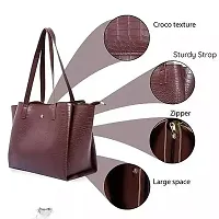 Women Stylish Handbag Pu Leather BROWN.-thumb2