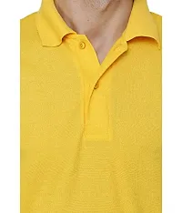 Grand Bear Polo Neck Half Sleeves Plain T Shirts for Mens/Polo Tshirt (38, Yellow)-thumb3