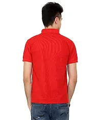 Grand Bear Polo Neck Half Sleeves Plain T Shirts for Mens/Polo Tshirt (42, RED)-thumb2