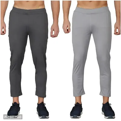 MGrandbear Men's Stretchable Solid Regular Fit Track Pant for Men Pack of 2 (30, Dark Grey-Grey)