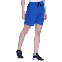 MGrandbear Women's Rib Cotton Stretchable Shorts/Yoga Shorts/Sports Shorts with Pockets Pack of 2 (32, Blue-Sky)-thumb1