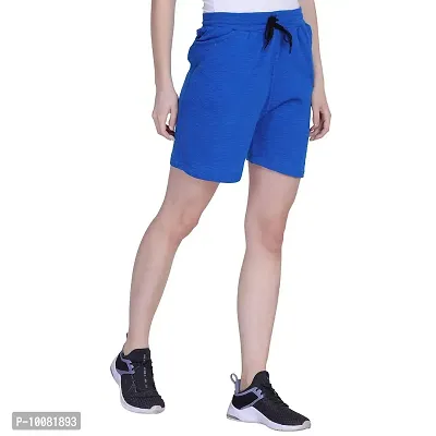 MGrandbear Women's Rib Cotton Stretchable Shorts/Yoga Shorts/Sports Shorts with Pockets Pack of 2 (32, Blue-Sky)-thumb2