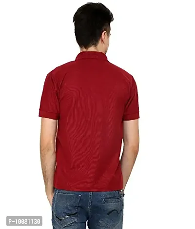 Grand Bear Polo Neck Half Sleeves Plain T Shirts for Mens/Polo Tshirt (38, Maroon)-thumb3