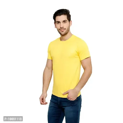 Grand Bear Dry Fit Polyester Tshirt/Gym T-Shirt/Sports T-Shirt/T-Shirt for Men (XL, Yellow)-thumb2