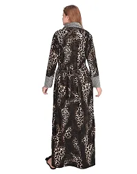 MGrandbear Adorable Tiger Print Velvet Nighty Maxi for Women (Free Size, Brown)-thumb1