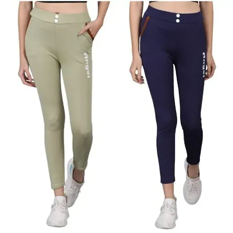 MGrandbear Stretchable Yoga Pants & Tights for Women Yoga and Exercise Pack of 2