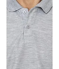 Grand Bear Polo Neck Half Sleeves Plain T Shirts for Mens/Polo Tshirt (40, Grey)-thumb3