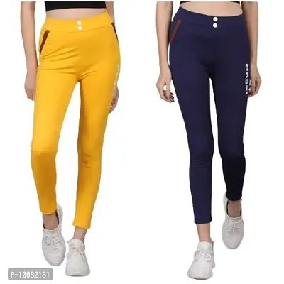 MGrandbear Stretchable Yoga Pants & Tights for Women Running Gymwear Sportswear Pack of 2 (28, Multicolor10)