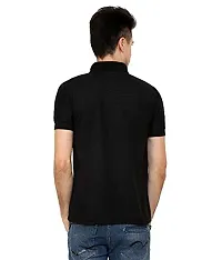 Grand Bear Polo Neck Half Sleeves Plain T Shirts for Mens/Polo Tshirt (42, Black)-thumb2