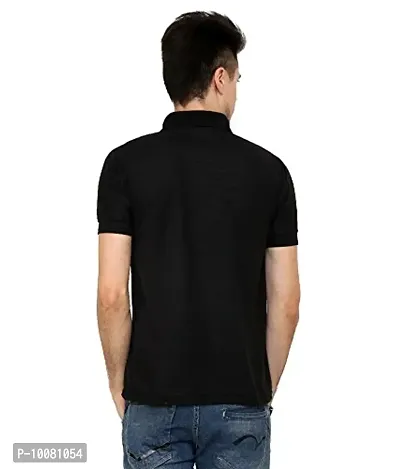 Grand Bear Polo Neck Half Sleeves Plain T Shirts for Mens/Polo Tshirt (42, Black)-thumb3