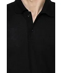 Grand Bear Polo Neck Half Sleeves Plain T Shirts for Mens/Polo Tshirt (42, Black)-thumb3