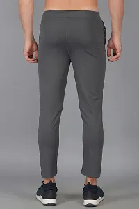 MGrandbear Men's Stretchable Solid Regular Fit Track Pant for Men Pack of 2 (36, Dark Grey-Light Green)-thumb2