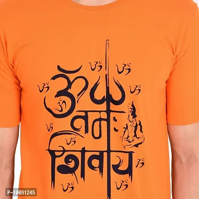 Grand Bear Orange Cotton t-Shirt for Men|Round Neck T-Shirt-thumb5