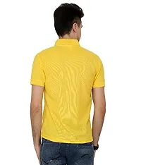 Grand Bear Polo Neck Half Sleeves Plain T Shirts for Mens/Polo Tshirt (38, Yellow)-thumb2