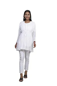 Women's Georgette Chikankari Embroidery Anarkali Kurta White-thumb3