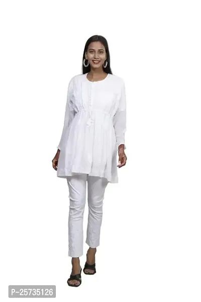 Women's Georgette Chikankari Embroidery Anarkali Kurta White-thumb4