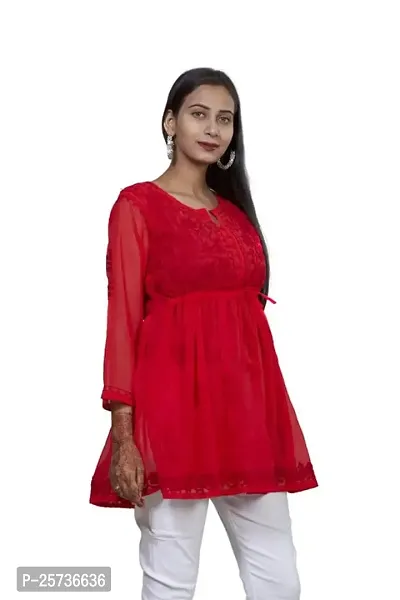 Sahara Women's Georgette Chikankari Embroidery Kurta-thumb2