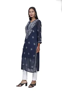 Sahara Women's Georgette Chikankari Embroidery Kurta-thumb3