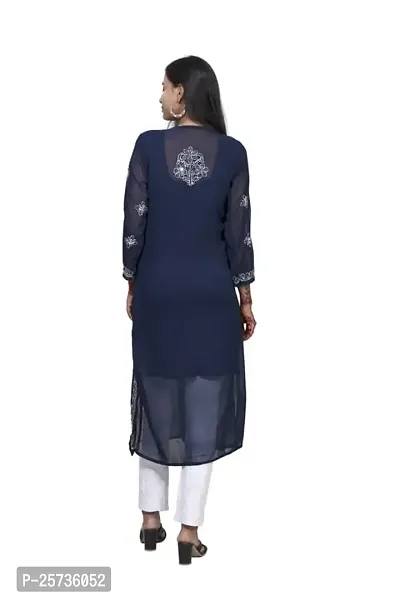 Women's Georgette Chikankari Embroidery Anarkali Kurtas-thumb4