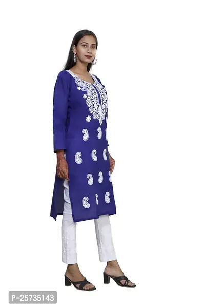 Sahara Women's Georgette Chikankari Embroidery Kurta-thumb4