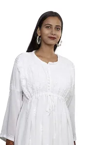 Women's Georgette Chikankari Embroidery Anarkali Kurta White-thumb1