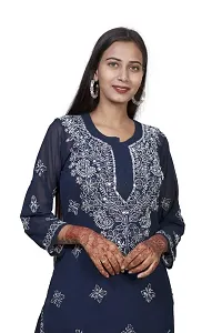 Women's Georgette Chikankari Embroidery Anarkali Kurtas-thumb1