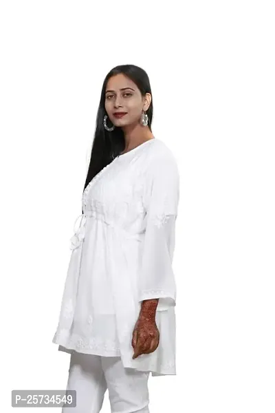 Sahara Women's Georgette Chikankari Embroidery Kurta-thumb4