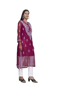 Sahara Women's Georgette Chikankari Embroidery Kurta-thumb2