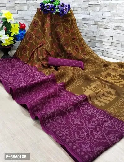 Beautiful Soft Cotton Printed Saree with Blouse piece