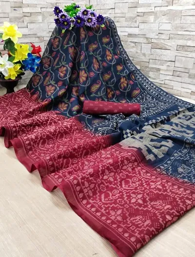 Beautiful Soft Cotton Printed Saree with Blouse piece