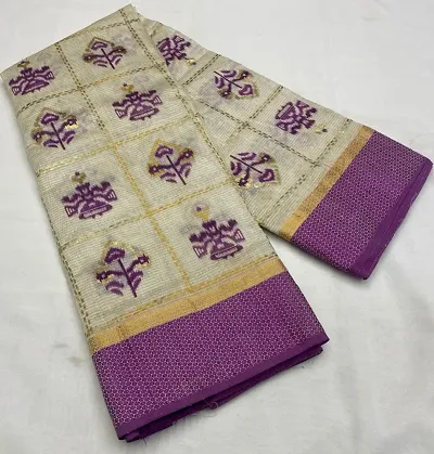 New In Cotton Silk Saree with Blouse piece 