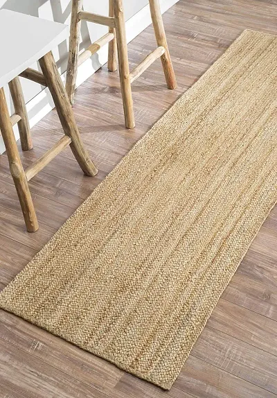 Hand Woven Braided Jute Door Mat Reversible Small Natural Rectangle 2x3 ft  Rugs