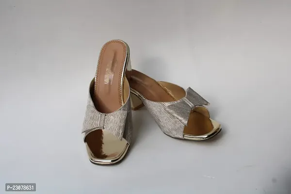 Elegant Silver Rubber Sandals For Women-thumb0
