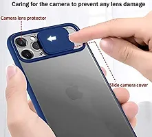 SUNNY FASHION Camera Lens Slide Protection Matte Back Case Cover Compatible for iPhone 12 / iPhone 12 Pro - Blue-thumb1