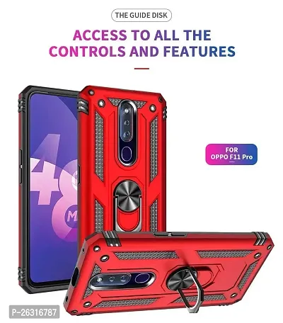 Sunny Fashion Dual Layer Tough Rugged Ring Holder Stand Armor Shockproof Drop Protection Case Cover?for Oppo F11 Pro - Blue-thumb4