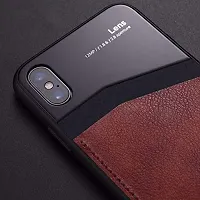 SUNNY FASHION Sleek Slim Leather Glass Back Case Cover for Vivo V15 Pro - Black  Brown-thumb1