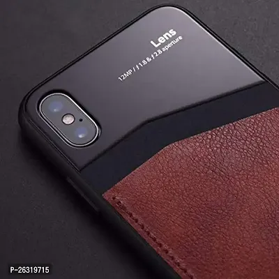 SUNNY FASHION Sleek Slim Leather Glass Back Case Cover for Vivo V15 Pro - Black  Brown-thumb2