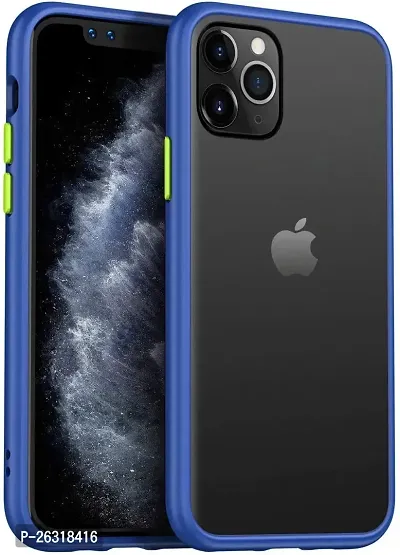 SUNNY FASHION Hard Matte Finish Smoke Case with Soft Side Frame Fit Protective Back Case Cover for iPhone 12 Pro Max [Translucent Ant-Slip Matte] Smoke Blue
