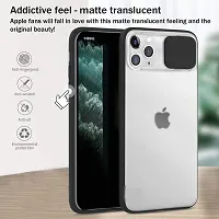 SUNNY FASHION Camera Lens Slide Protection Matte Back Case Cover Compatible for iPhone 12 Pro Max - Black-thumb2