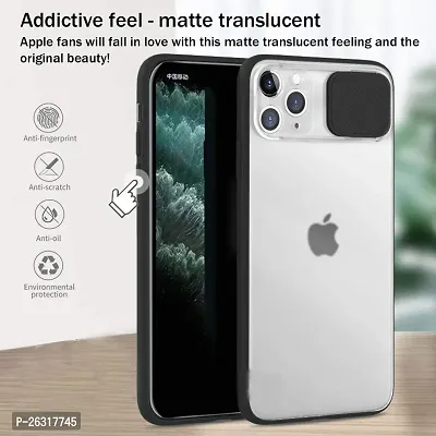 SUNNY FASHION Camera Lens Slide Protection Matte Back Case Cover Compatible for iPhone 12 Pro Max - Black-thumb3