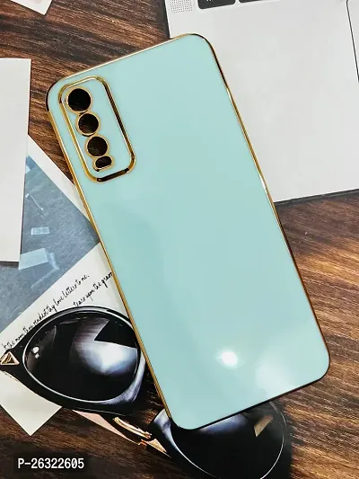SUNNY FASHION Liquid TPU Silicone Shockproof Flexible with Camera Protection Soft Back Cover Case for Vivo Y20 / Y20A / Y20i / Y20G/ Y12s (Mint Green)